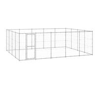 vidaXL Outdoor Dog Kennel Galvanised Steel 24.2 m? Patio Puppy Dog House Cage