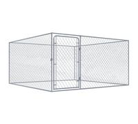 Vidaxl Outdoor Dog Kennel Galvanised Steel 2X2X1 M