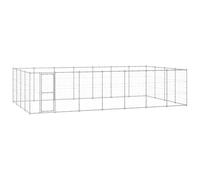 vidaXL Outdoor Dog Kennel Galvanised Steel 33.88 m? Patio Puppy Dog House Cage