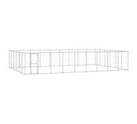 vidaXL Outdoor Dog Kennel Galvanised Steel 65.34 m? Patio Puppy Dog House Cage