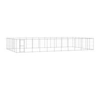 vidaXL Outdoor Dog Kennel Galvanised Steel 79.86 m? Patio Puppy Dog House Cage