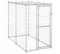 vidaXL Outdoor Dog Kennel Galvanised Steel Garden Patio Dog Supply House Cage