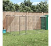 Vidaxl Outdoor Dog Kennel Galvanised Steel With Roof 7.26 M²