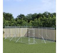 Vidaxl Outdoor Dog Kennel Silver 4X8X2 M Galvanised Steel