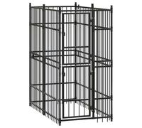 vidaXL Outdoor Dog Kennel Steel 1.84 m²
