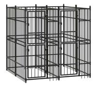 vidaXL Outdoor Dog Kennel Steel 3.69 m?