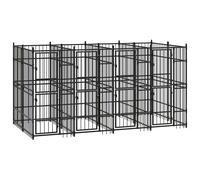 vidaXL Outdoor Dog Kennel Steel 7.37 m? Garden Patio Puppy Enclosure Dog House