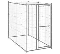 vidaXL Outdoor Dog Kennel Steel with Roof 110x220x180 cm