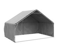 vidaXL Outdoor Dog Kennel with Weatherproof PE Cover – Galvanised Steel 3x2x1.9 m