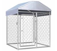 vidaXL Outdoor Dog Kennel with Roof Lockable latch System Pet Puppy Cage House