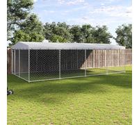 vidaXL Outdoor Dog Kennel with Roof 7.6x3.8x2.3 m