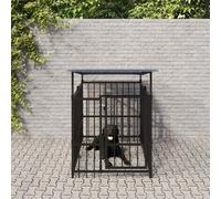 (103 x 198 x 128 cm) vidaXL Outdoor Dog Kennel Steel Puppy Crate Pet Cage Enclosure Multi Sizes
