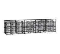 vidaXL Outdoor Dog Kennel with Roof Steel 16.59 m? Puppy Enclosure Dog House