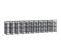 vidaXL Outdoor Dog Kennel with Roof Steel 18.43 m? Puppy Enclosure Dog House