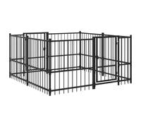 vidaXL Outdoor Dog Playpen Black 192 x 192 x 100 cm Steel