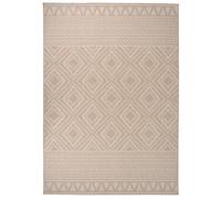 vidaXL Outdoor Flatweave Rug 120x170 cm Brown Stripes