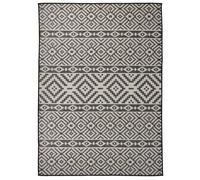 vidaXL Outdoor Flatweave Rug 200x280 cm Black Stripes