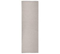 vidaXL Outdoor Flatweave Rug - 80x250 cm - Durable Taupe, Suitable for Patio, Balcony, Indoor Use - Made of Weather & UV-resistant Polypropylene
