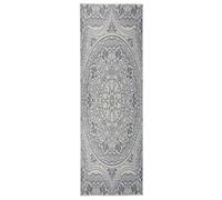 vidaXL Outdoor Flatweave Rug - Blue Pattern, Weather-Resistant Polypropylene, Suitable for Patio/Balcony, 80x250cm Runner Carpet