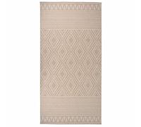 vidaXL Outdoor Flatweave Rug Garden Indoor Terrace Balcony Patio Backyard Decor Runner Area Rug Floor Carpet Mat Protector UV-Resistant Brown Stripes