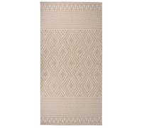 Berkfield Outdoor Flatweave Rug 100X200 Cm Brown Stripes