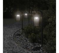 vidaXL Outdoor Floor Lamp Pathway Light - Stainless Steel, Black, IP44, E27, PC Diffuser, 60 cm