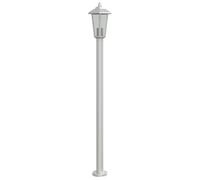vidaXL Outdoor Floor Lamp, Floor Light for Garden Lawn Patio, Standing Lamp with Built-in LED Lights, Pathway Light, Silver Stainless Steel