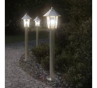(silver, 80 cm/ 1 pcs) vidaXL Outdoor Floor Lamps Garden Light Pathway Standing Lamp Stainless Steel