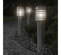 vidaXL Outdoor Floor Lamp with Outlet Silver 60 cm Stainless Steel