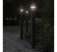 vidaXL Outdoor Floor Lamp with Sensor Black 110 cm Aluminium