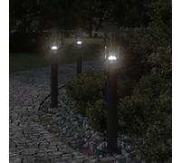 vidaXL Outdoor Floor Lamps 3pcs Black 60 cm Stainless Steel