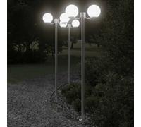 vidaXL Outdoor Floor Lamps Garden Standing Lamp 3pcs Silver Stainless Steel