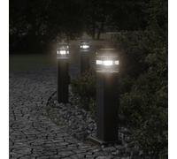 vidaXL Outdoor Floor Lamps with Outlet 3pcs Black 50 cm Aluminium
