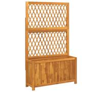 vidaXL Outdoor Flower Pot Raised Bed with Trellis - Solid Acacia Wood, Brown, 165cm Height for Garden/Patio Plants and Vegetables