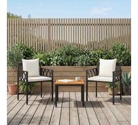 VidaXL Outdoor Furniture Set 3 Pcs Black And Cream White Poly Rattan
