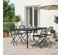 vidaXL Outdoor Furniture Set Folding 5 pcs Anthracite Iron and Steel