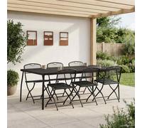 vidaXL Outdoor Furniture Set Folding 7 pcs Anthracite Iron and Steel
