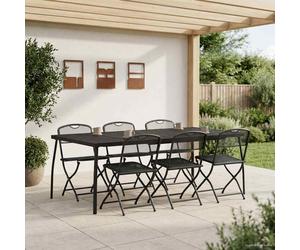 vidaXL Outdoor Furniture Set Folding 7 pcs Anthracite Iron and Steel