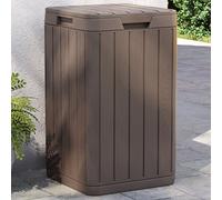 vidaXL Outdoor Garbage Bin Brown 38x38x65 cm PP