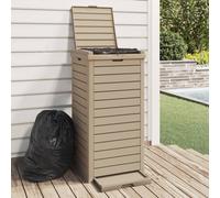 vidaXL Outdoor Garbage Bin Light Brown 41x41x86 cm Polypropylene