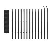 vidaXL Outdoor Garden Euro Fence Set Wire Mesh Panel Barrier 25x1.2 m Steel Grey