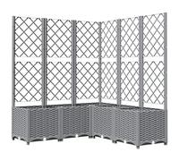 vidaXL Garden Planter w/ Trellis Light Grey 120x120x136 cm, Grey