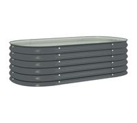 vidaXL Outdoor Garden Raised Bed - Durable Galvanised Steel Planter - Spacious Design for Herbs, Flowers and Vegetables - Grey, 160x80x44 cm