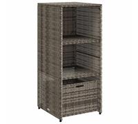 (grey) vidaXL Garden Storage Cabinet Outdoor Storage Box Cupboard Black Poly Rattan