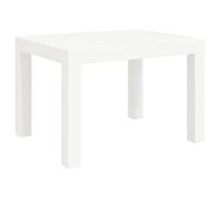 vidaXL Outdoor Garden Table - Modern Style Polypropylene Patio Furniture for Balcony, Terrace - Lightweight, Durable & Easy to Assemble - 59x47x40cm - White
