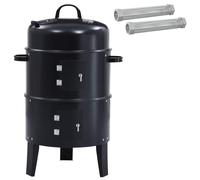 vidaXL Outdoor Grill Ø 40 x 80 cm Steel Black, Modern Portable Grill, Compact BB