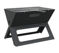 vidaXL Outdoor Grill Black 46 x 30 x 31 cm Steel, Garden and Terrace, Modern, Po