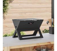 vidaXL Outdoor Grill Black 46 x 30 x 31 cm Steel, Garden and Terrace, Modern, Po