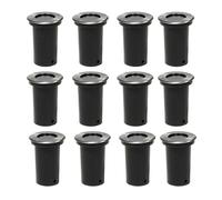 vidaXL Outdoor Ground Lights 12 pcs Round, Silver