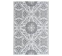 vidaXL Outdoor/Indoor Terrace Carpet - Light Grey 120x180 cm PP Rug for Balcony, Patio, Pool